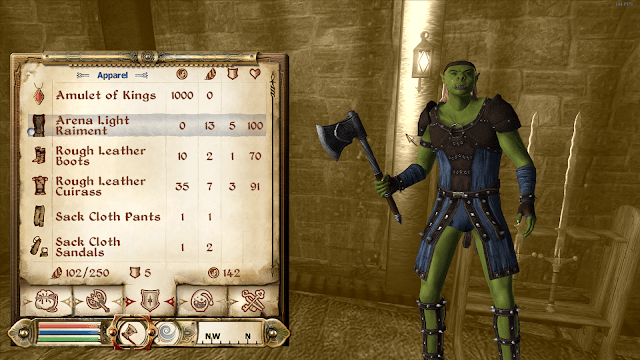 Oblivion character screen