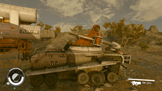 Starfield Vehicle with multiple wheels.