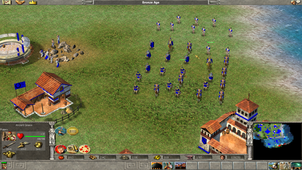 Empire Earth Army in Formation near the Stables.