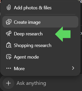 ChatGPT Deep Research Icon Screen