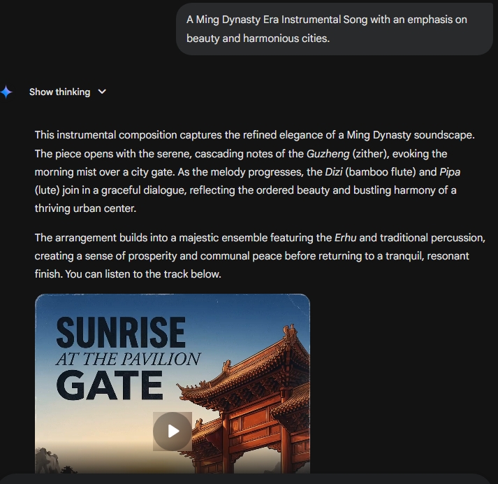 Google Gemini Music Write Chinese Songs